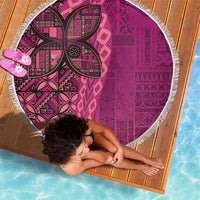 Samoan Pacific Tribal Flower Geometric Art Tattoos Beach Blanket Siapo Pattern Romantic Rose - Polynesian Pride