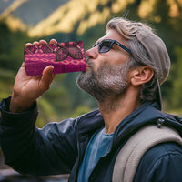 Samoan Pacific Tribal Flower Geometric Art Tattoos 4 in 1 Can Cooler Tumbler Siapo Pattern Romantic Rose - Polynesian Pride