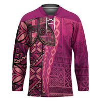 Samoan Pacific Tribal Flower Geometric Art Tattoos Hockey Jersey Siapo Pattern Romantic Rose - Polynesian Pride
