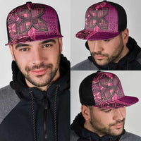 Samoan Pacific Tribal Flower Geometric Art Tattoos Mesh Trucker Cap Siapo Pattern Romantic Rose - Polynesian Pride