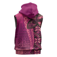 Samoan Pacific Tribal Flower Geometric Art Tattoos Sleeveless Hoodie Siapo Pattern Romantic Rose - Polynesian Pride