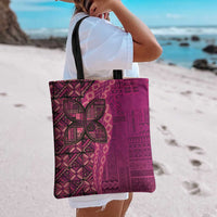 Samoan Pacific Tribal Flower Geometric Art Tattoos Tote Bag Siapo Pattern Romantic Rose - Polynesian Pride