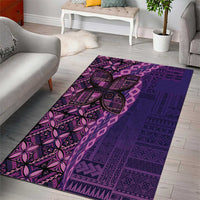 Samoan Pacific Tribal Flower Geometric Art Tattoos Area Rug Siapo Pattern Purple Haze - Polynesian Pride