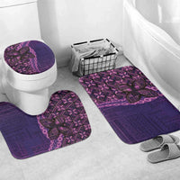 Samoan Pacific Tribal Flower Geometric Art Tattoos Bathroom Set Siapo Pattern Purple Haze - Polynesian Pride