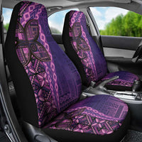 Samoan Pacific Tribal Flower Geometric Art Tattoos Car Seat Cover Siapo Pattern Purple Haze - Polynesian Pride