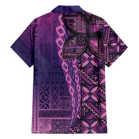 Samoan Pacific Tribal Flower Geometric Art Tattoos Family Matching Tank Maxi Dress and Hawaiian Shirt Siapo Pattern Purple Haze - Polynesian Pride
