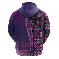Samoan Pacific Tribal Flower Geometric Art Tattoos Hoodie Siapo Pattern Purple Haze - Polynesian Pride