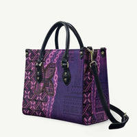 Samoan Pacific Tribal Flower Geometric Art Tattoos Leather Bag Siapo Pattern Purple Haze - Polynesian Pride