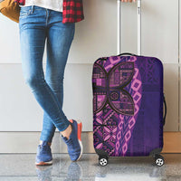 Samoan Pacific Tribal Flower Geometric Art Tattoos Luggage Cover Siapo Pattern Purple Haze - Polynesian Pride