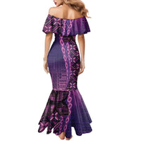 Samoan Pacific Tribal Flower Geometric Art Tattoos Mermaid Dress Siapo Pattern Purple Haze - Polynesian Pride