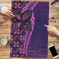 Samoan Pacific Tribal Flower Geometric Art Tattoos Puzzle Siapo Pattern Purple Haze - Polynesian Pride
