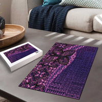 Samoan Pacific Tribal Flower Geometric Art Tattoos Puzzle Siapo Pattern Purple Haze - Polynesian Pride