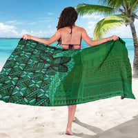 Samoan Pacific Tribal Flower Geometric Art Tattoos Sarong Siapo Pattern Emerald Glow - Polynesian Pride