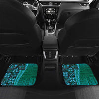 Samoan Pacific Tribal Flower Geometric Art Tattoos Car Mats Siapo Pattern Turquoise Tide - Polynesian Pride