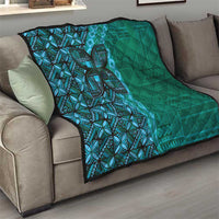 Samoan Pacific Tribal Flower Geometric Art Tattoos Quilt Siapo Pattern Turquoise Tide - Polynesian Pride