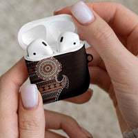 Fijian Masi Tribal Tattoos Art Pattern AirPods Case Brown Color Half Style - Polynesian Pride