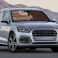 Fijian Masi Tribal Tattoos Art Pattern Auto Sun Shade Brown Color Half Style - Polynesian Pride