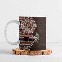 Fijian Masi Tribal Tattoos Art Pattern Ceramic Mug Brown Color Half Style - Polynesian Pride