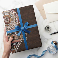 Fijian Masi Tribal Tattoos Art Pattern Wrapping Paper Brown Color Half Style - Polynesian Pride