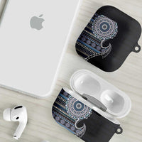 Fijian Masi Tribal Tattoos Art Pattern AirPods Case Navy Color Half Style - Polynesian Pride