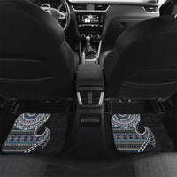 Fijian Masi Tribal Tattoos Art Pattern Car Mats Navy Color Half Style - Polynesian Pride