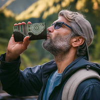 Fijian Masi Tribal Tattoos Art Pattern 4 in 1 Can Cooler Tumbler Green Color Half Style - Polynesian Pride