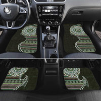 Fijian Masi Tribal Tattoos Art Pattern Car Mats Green Color Half Style - Polynesian Pride