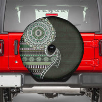 Fijian Masi Tribal Tattoos Art Pattern Spare Tire Cover Green Color Half Style - Polynesian Pride