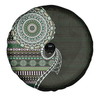 Fijian Masi Tribal Tattoos Art Pattern Spare Tire Cover Green Color Half Style - Polynesian Pride