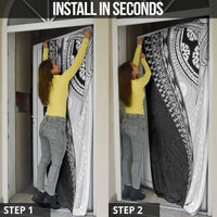 Fijian Masi Tattoos Door Cover with Tapa Tribal Pattern - Polynesian Pride