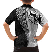Fijian Masi Tattoos Family Matching Off The Shoulder Long Sleeve Dress and Hawaiian Shirt with Tapa Tribal Pattern LT03 - Polynesian Pride