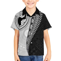 Fijian Masi Tattoos Kid Hawaiian Shirt with Tapa Tribal Pattern - Polynesian Pride