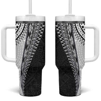 Fijian Masi Tattoos Tumbler With Handle with Tapa Tribal Pattern - Polynesian Pride