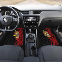 Papua New Guinea Christmas Car Mats Funny Melanesian Santa with Bird-of-paradise Tribal Style - Polynesian Pride
