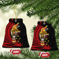 Papua New Guinea Christmas Ceramic Ornament Funny Melanesian Santa with Bird-of-paradise Tribal Style - Polynesian Pride