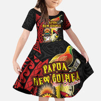 Papua New Guinea Christmas Family Matching Tank Maxi Dress and Hawaiian Shirt Funny Melanesian Santa with Bird-of-paradise Tribal Style - Polynesian Pride