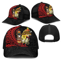 Papua New Guinea Christmas Mesh Trucker Cap Funny Melanesian Santa with Bird-of-paradise Tribal Style LT03 - Polynesian Pride