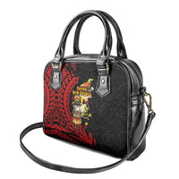 Papua New Guinea Christmas Shoulder Handbag Funny Melanesian Santa with Bird-of-paradise Tribal Style - Polynesian Pride
