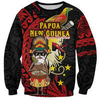 Papua New Guinea Christmas Sweatshirt Funny Melanesian Santa with Bird-of-paradise Tribal Style - Polynesian Pride