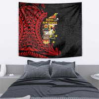 Papua New Guinea Christmas Tapestry Funny Melanesian Santa with Bird-of-paradise Tribal Style - Polynesian Pride