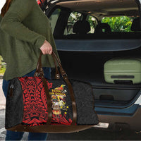 Papua New Guinea Christmas Travel Bag Funny Melanesian Santa with Bird-of-paradise Tribal Style - Polynesian Pride