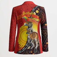 Australia and Papua New Guinea Together Blazer Bird-of-paradise and Kangaroo with Oro Tapa and Aboriginal Art Motifs LT03 - Polynesian Pride