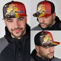 Australia and Papua New Guinea Together Mesh Trucker Cap Bird-of-paradise and Kangaroo with Oro Tapa and Aboriginal Art Motifs LT03 - Polynesian Pride