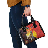 Australia and Papua New Guinea Together Shoulder Handbag Bird-of-paradise and Kangaroo with Oro Tapa and Aboriginal Art Motifs LT03 - Polynesian Pride