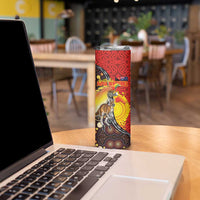 Australia and Papua New Guinea Together Skinny Tumbler Bird-of-paradise and Kangaroo with Oro Tapa and Aboriginal Art Motifs - Polynesian Pride