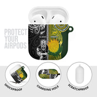 Rugby New Zealand and South Africa AirPods Case Greatest Rivalry Silver Fern and Antelope