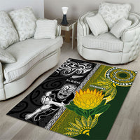 Rugby New Zealand and South Africa Area Rug Greatest Rivalry Silver Fern and Antelope