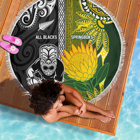 Rugby New Zealand and South Africa Beach Blanket Greatest Rivalry Silver Fern and Antelope