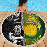 Rugby New Zealand and South Africa Beach Blanket Greatest Rivalry Silver Fern and Antelope