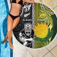 Rugby New Zealand and South Africa Beach Blanket Greatest Rivalry Silver Fern and Antelope
